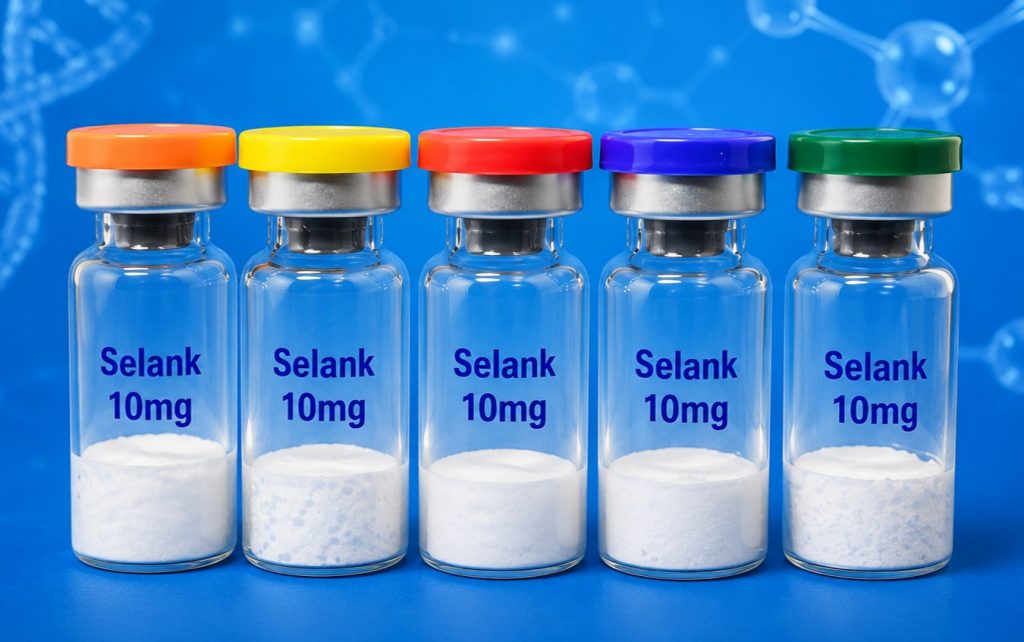 Selank 10 mg lyophilized research peptide vials