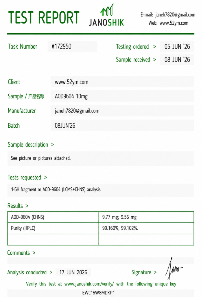 AOD-9604 10mg research peptide vials