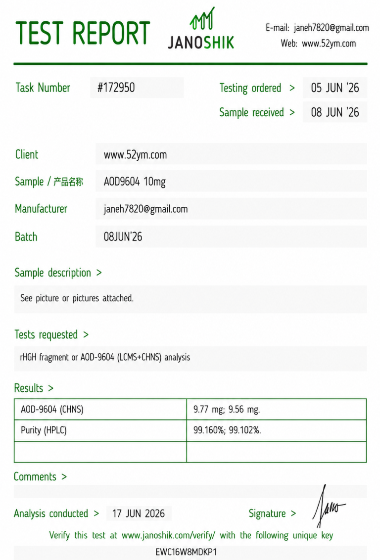AOD-9604 10mg research peptide vials