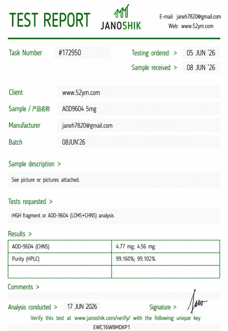 AOD-9604 5mg research peptide vials