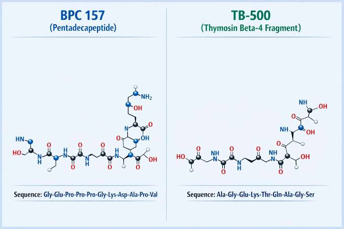 BPC-157 + TB-500 peptide chemical structure and amino acid sequence