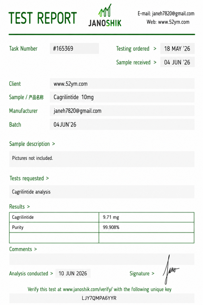 Cagrilintide 10mg Certificate of Analysis (COA)