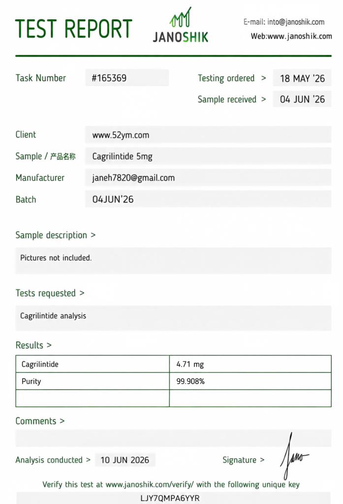 Cagrilintide 5mg Certificate of Analysis (COA)