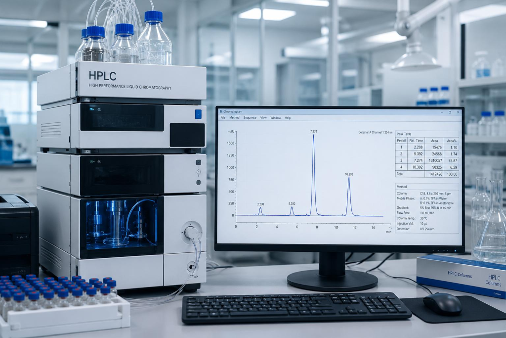 HPLC quality testing laboratory for OEM and ODM peptide manufacturing