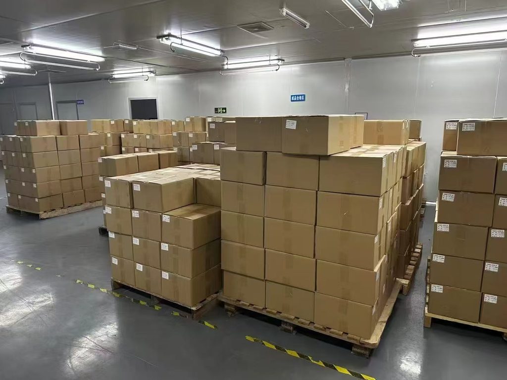 Sunone packaged peptide products prepared for warehouse storage and shipment