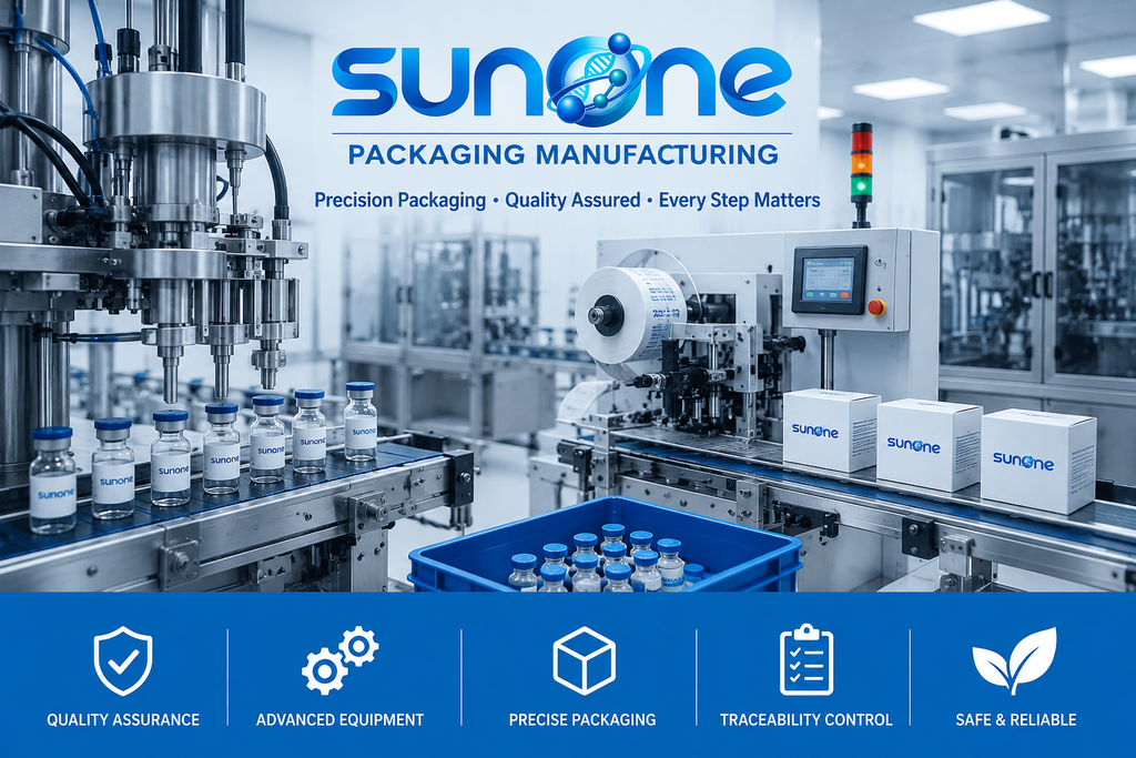Sunone peptide vial packaging manufacturing line with automated equipment