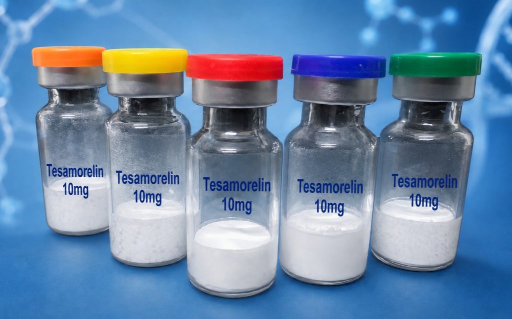Tesamorelin 10mg research peptide vials