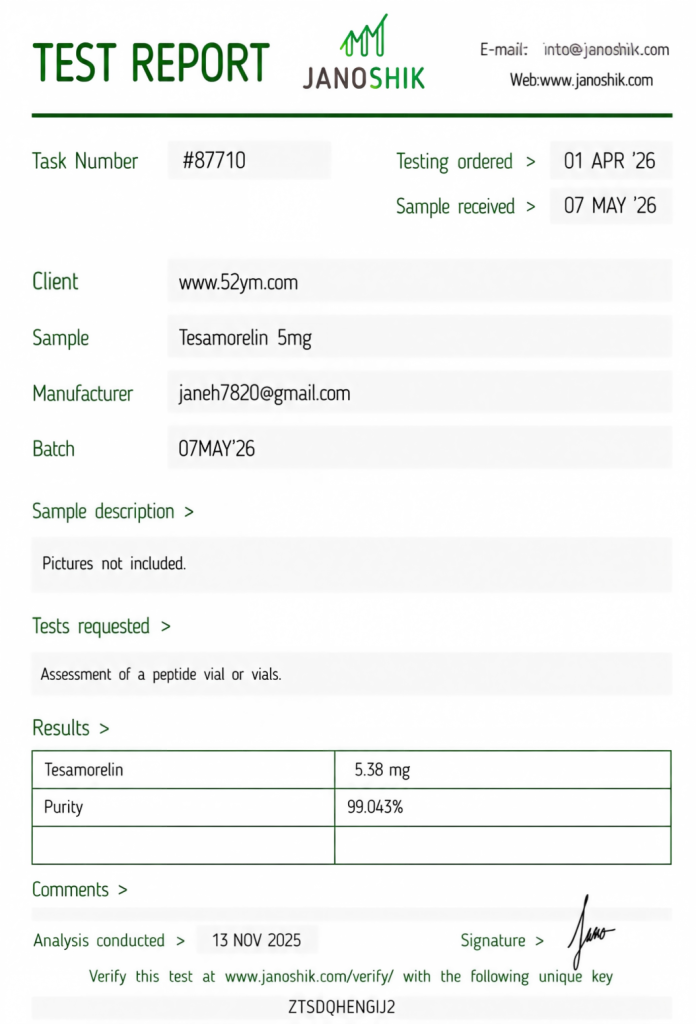 Tesamorelin 5mg research peptide vials