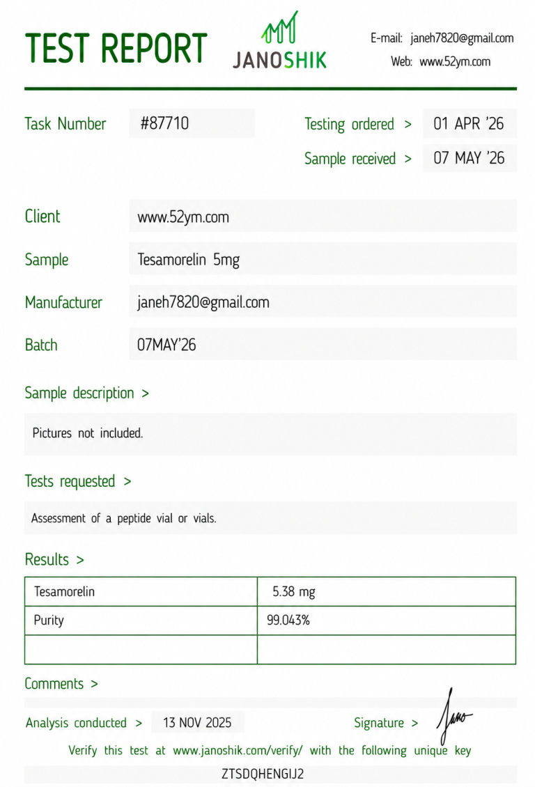 Tesamorelin 5mg research peptide vials